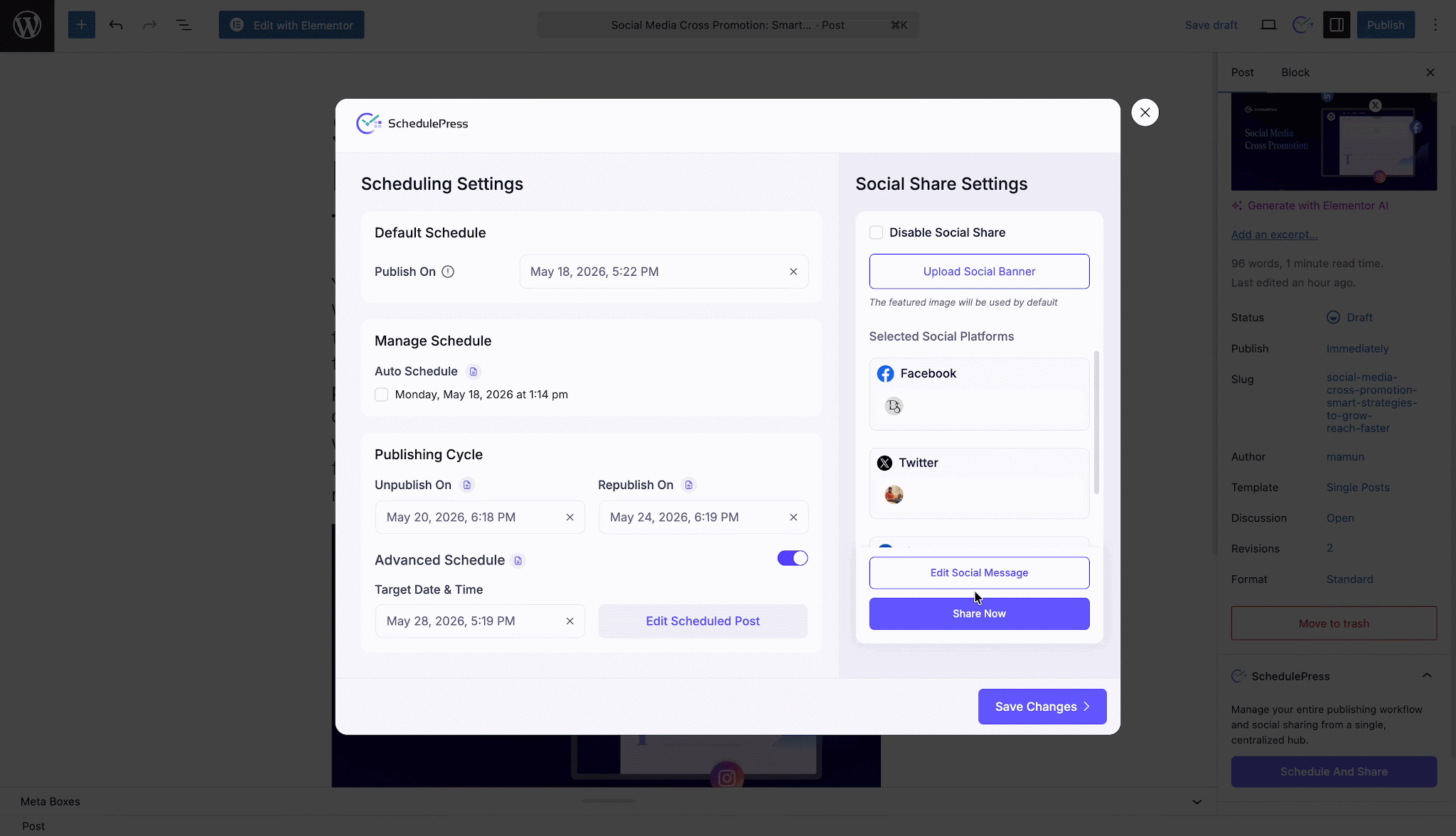 How to Manage Content with the Schedule And Share Board in SchedulePress? - WPDeveloper Schedule and Share Board