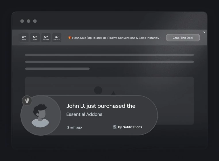 NotificationX social proof and sales notification plugin preview