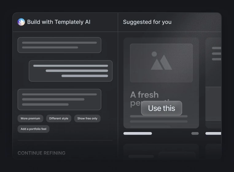 Templately AI WordPress template library preview