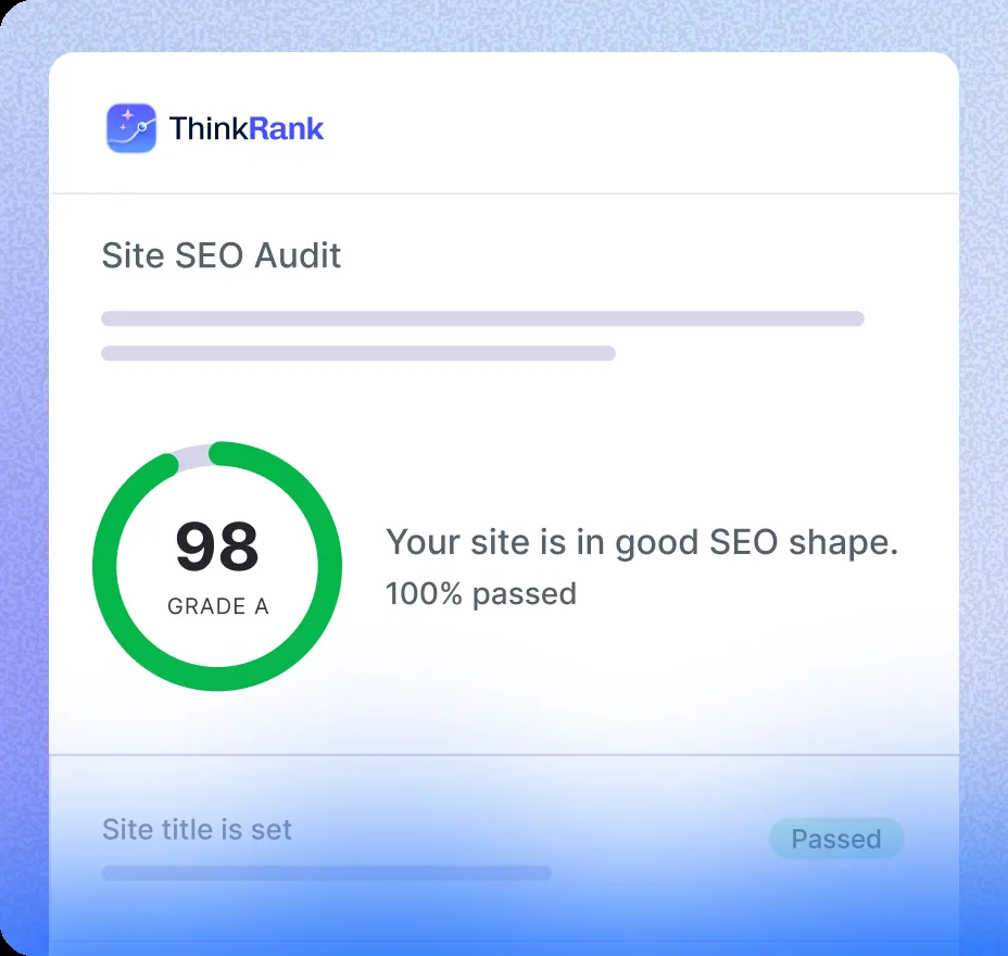 ThinkRank SEO audit and metadata management through MCP